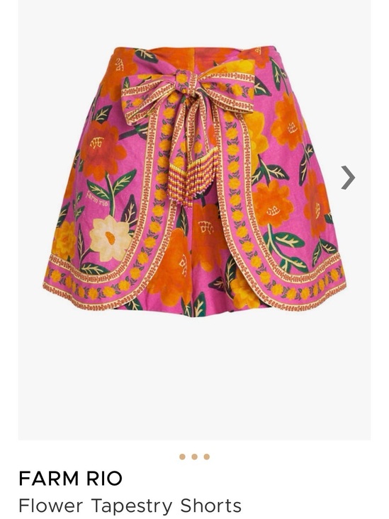FARM Rio Pants - NWT FARM Rio Pink and Orange Floral Bow-Front Tapestry Shorts